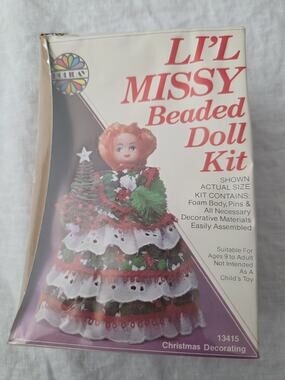 Holiday Li'l Missy Beaded Doll Kit Christmas Decorating Model 13415